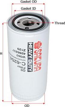 SAKURA Automotive C-6204 - Oil Filter www.autospares.lv