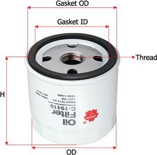 SAKURA Automotive C-19410 - Eļļas filtrs autospares.lv