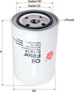 SAKURA Automotive C-1914 - Oil Filter www.autospares.lv