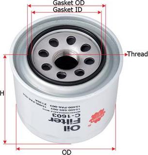 SAKURA Automotive C-1603 - Oil Filter www.autospares.lv