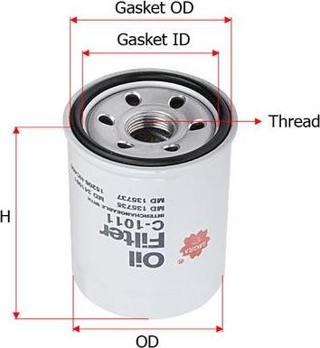 SAKURA Automotive C-1011 - Oil Filter www.autospares.lv