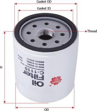 SAKURA Automotive C-1110 - Oil Filter www.autospares.lv