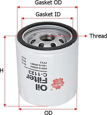 SAKURA Automotive C-1123 - Oil Filter www.autospares.lv