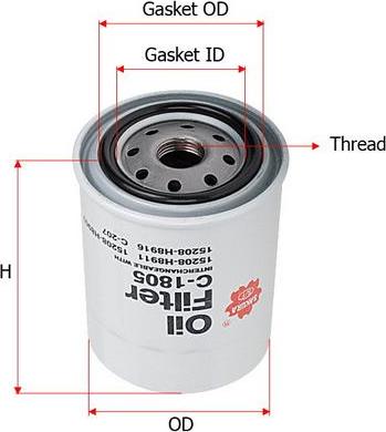 SAKURA Automotive C-1805 - Oil Filter www.autospares.lv