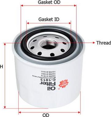 SAKURA Automotive C-1813 - Eļļas filtrs www.autospares.lv