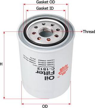 SAKURA Automotive C-1812 - Oil Filter www.autospares.lv