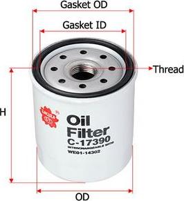 SAKURA Automotive C-17390 - Oil Filter www.autospares.lv