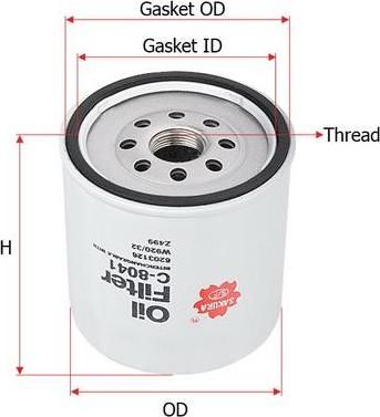 SAKURA Automotive C-8041 - Oil Filter www.autospares.lv