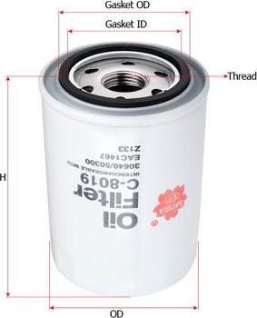 SAKURA Automotive C-8019 - Oil Filter www.autospares.lv