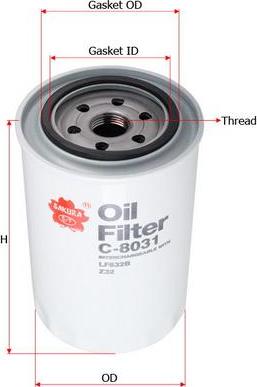 SAKURA Automotive C-8031 - Oil Filter www.autospares.lv