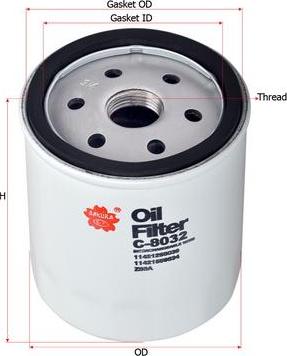 SAKURA Automotive C-8032 - Oil Filter www.autospares.lv