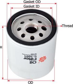 SAKURA Automotive C-3001 - Oil Filter www.autospares.lv