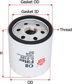 SAKURA Automotive C-2105 - Oil Filter www.autospares.lv