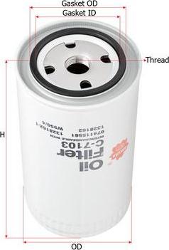 SAKURA Automotive C-7103 - Oil Filter www.autospares.lv