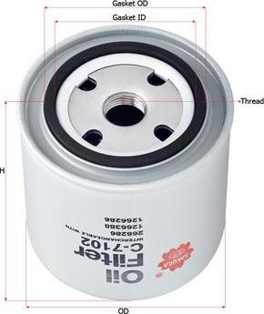 SAKURA Automotive C-7102 - Oil Filter www.autospares.lv