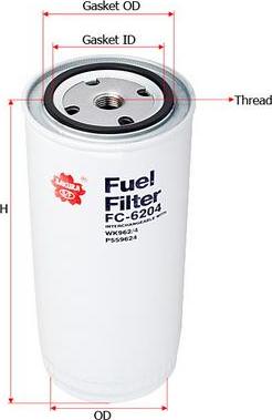 SAKURA Automotive FC-6204 - Fuel filter www.autospares.lv