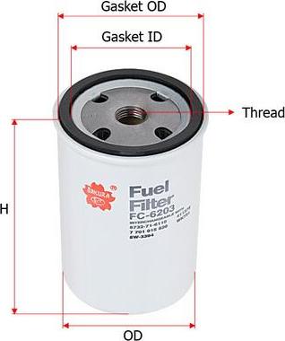 SAKURA Automotive FC-6203 - Fuel filter www.autospares.lv