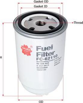 SAKURA Automotive FC-62110 - Fuel filter www.autospares.lv