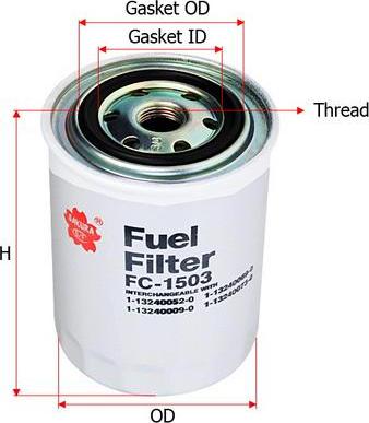 SAKURA Automotive FC-1503 - Fuel filter www.autospares.lv