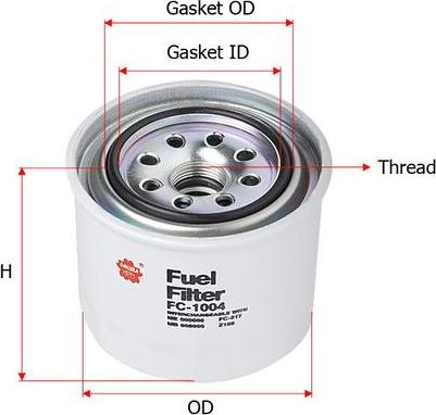 SAKURA Automotive FC-1004 - Fuel filter www.autospares.lv