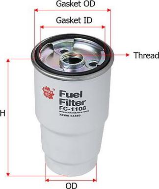 SAKURA Automotive FC-1108 - Fuel filter www.autospares.lv