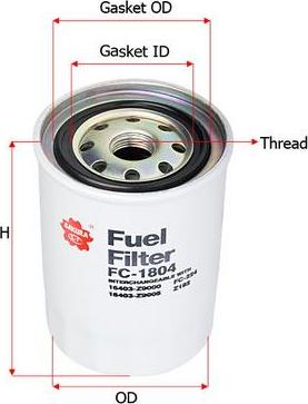 SAKURA Automotive FC-1804 - Fuel filter www.autospares.lv