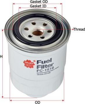 SAKURA Automotive FC-1816 - Fuel filter www.autospares.lv