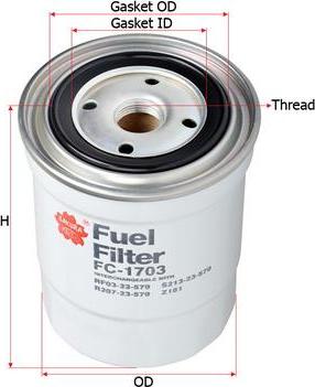 SAKURA Automotive FC-1703 - Fuel filter www.autospares.lv