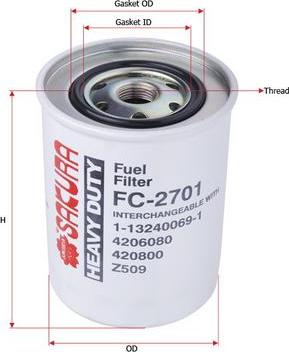 SAKURA Automotive FC-2701 - Fuel filter www.autospares.lv