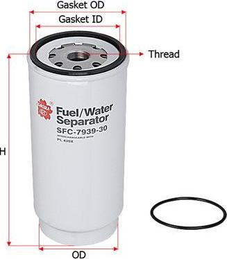 SAKURA Automotive SFC-7939-30 - Water Trap, fuel system www.autospares.lv