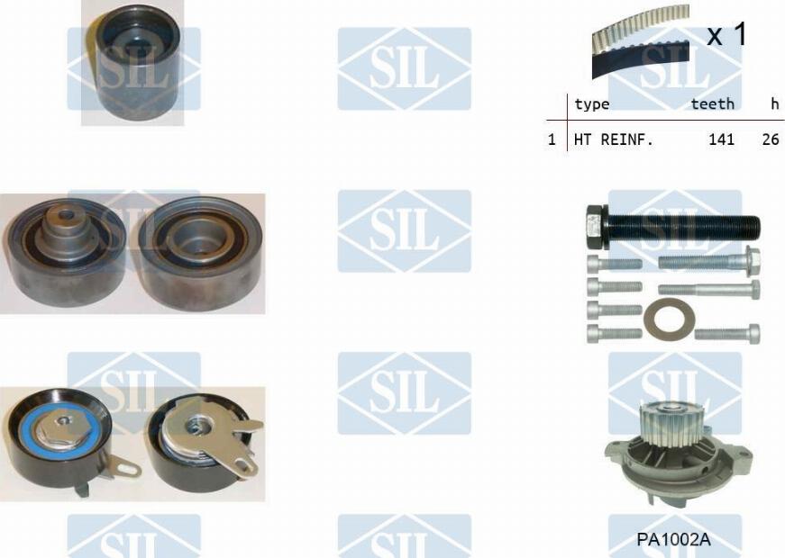 Saleri SIL K4PA1002A - Ūdenssūknis + Zobsiksnas komplekts autospares.lv