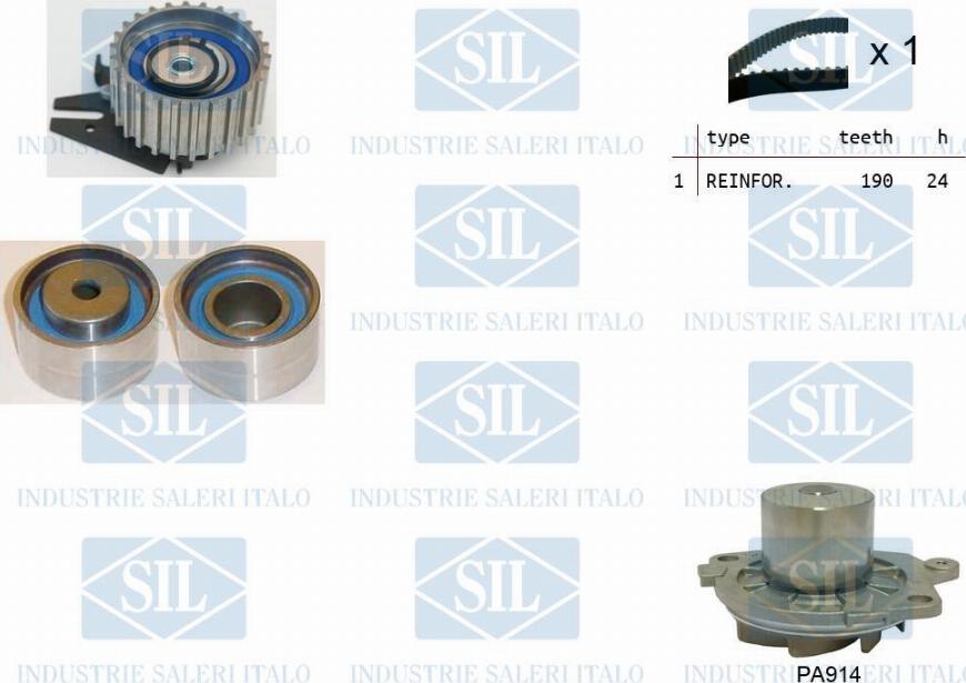 Saleri SIL K5PA922 - Водяной насос + комплект зубчатого ремня ГРМ www.autospares.lv