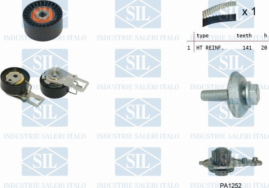 Saleri SIL K5PA1252 - Водяной насос + комплект зубчатого ремня ГРМ www.autospares.lv