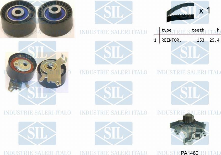 Saleri SIL K1PA1460 - Water Pump & Timing Belt Set www.autospares.lv