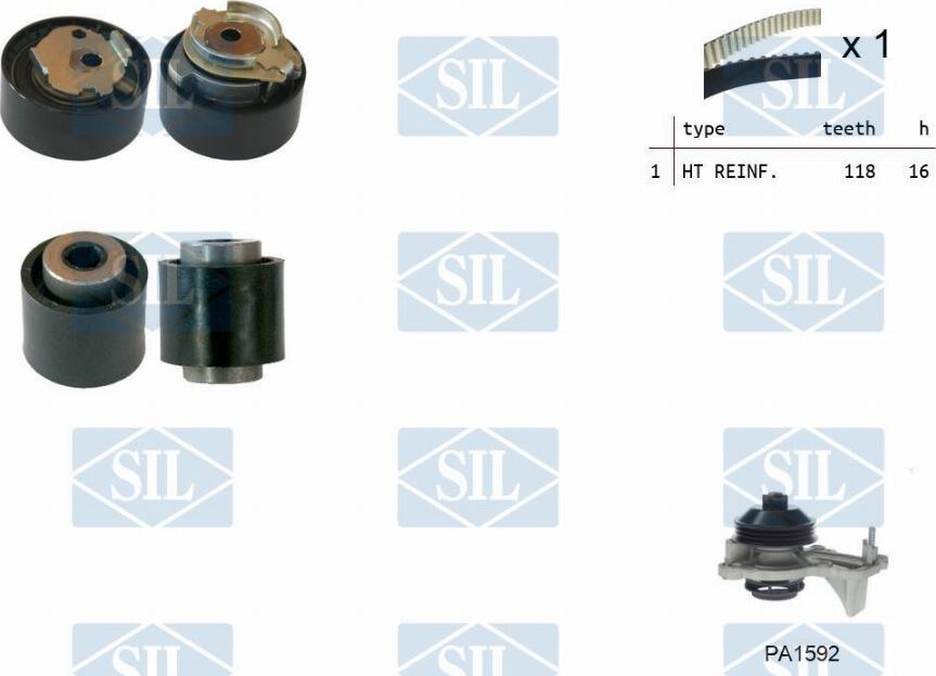 Saleri SIL K1PA1592 - Water Pump & Timing Belt Set www.autospares.lv