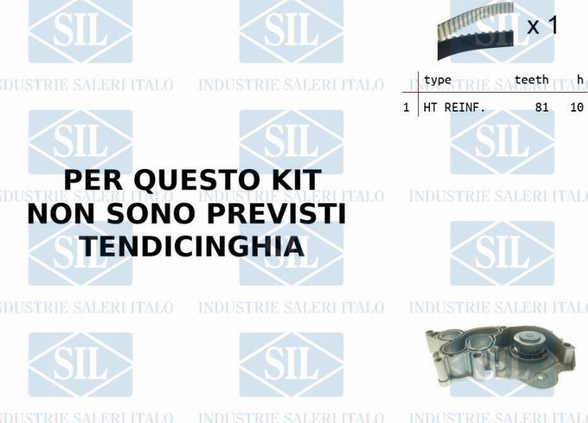 Saleri SIL K1PA1545 - Водяной насос + комплект зубчатого ремня ГРМ www.autospares.lv