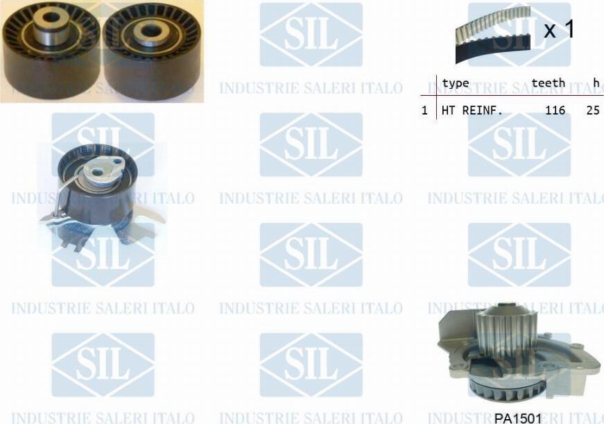 Saleri SIL K1PA1501 - Water Pump & Timing Belt Set www.autospares.lv