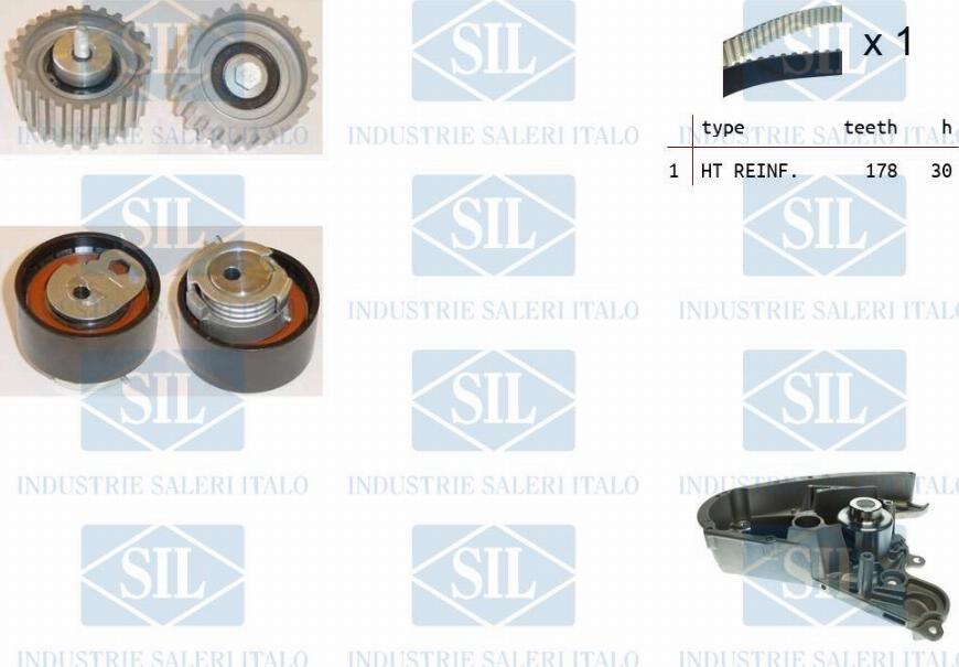 Saleri SIL K1PA1260 - Ūdenssūknis + Zobsiksnas komplekts www.autospares.lv