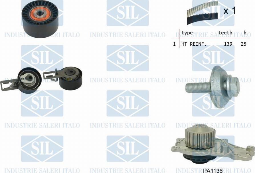 Saleri SIL K3PA1136AL - Water Pump & Timing Belt Set www.autospares.lv