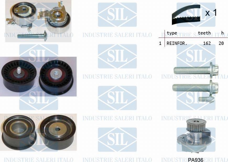 Saleri SIL K2PA936 - Ūdenssūknis + Zobsiksnas komplekts autospares.lv