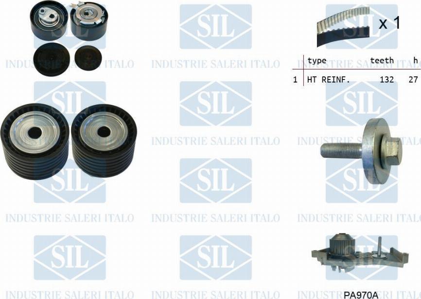 Saleri SIL K2PA970A - Ūdenssūknis + Zobsiksnas komplekts autospares.lv