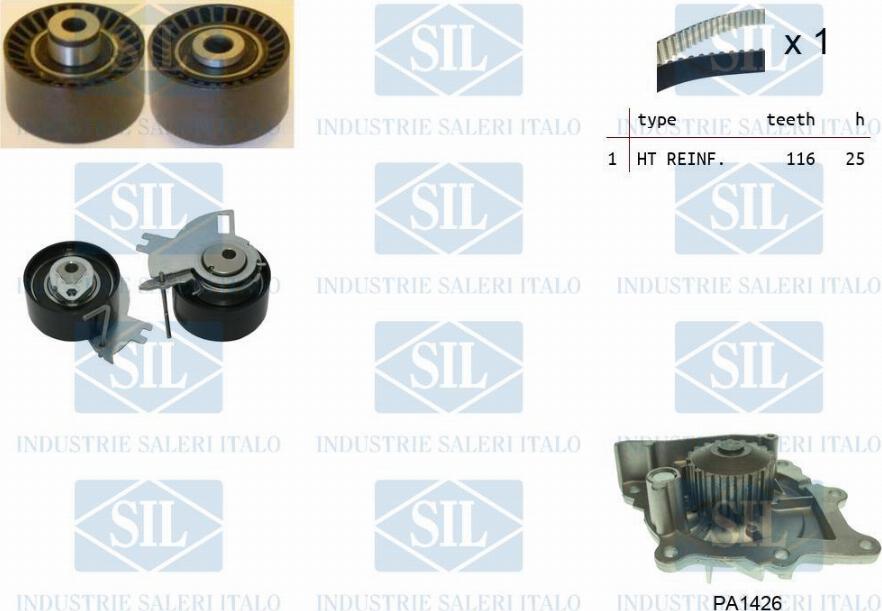 Saleri SIL K2PA1426 - Ūdenssūknis + Zobsiksnas komplekts autospares.lv