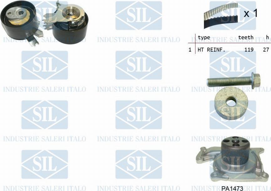 Saleri SIL K3PA1473 - Ūdenssūknis + Zobsiksnas komplekts www.autospares.lv