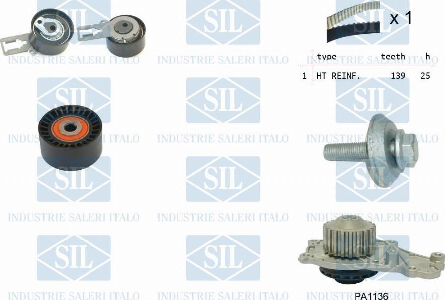 Saleri SIL K2PA1136AL - Ūdenssūknis + Zobsiksnas komplekts autospares.lv