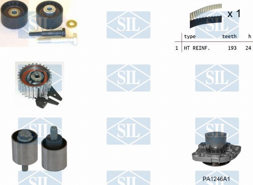 Saleri SIL K7PA1246A1 - Water Pump & Timing Belt Set www.autospares.lv