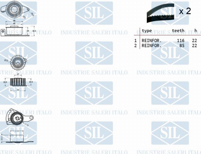 Saleri SIL TK1014 - Timing Belt Set www.autospares.lv