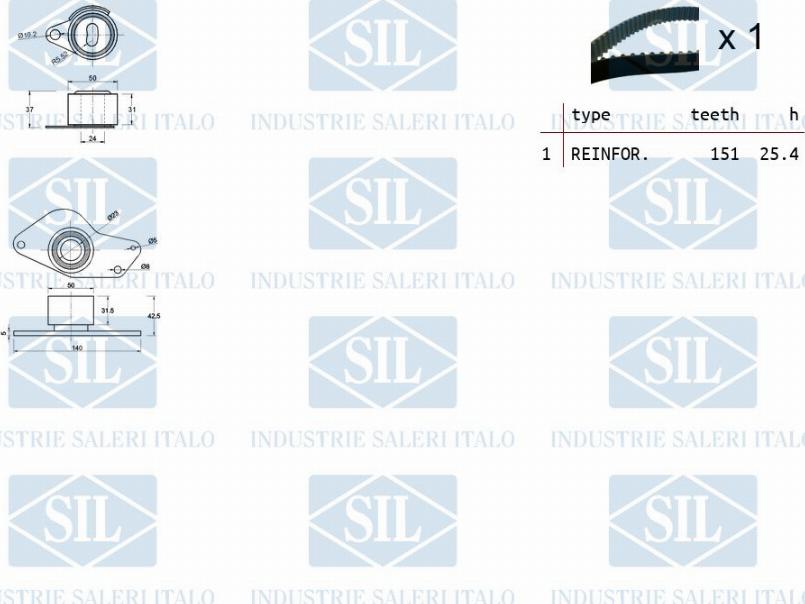 Saleri SIL TK1016 - Timing Belt Set www.autospares.lv