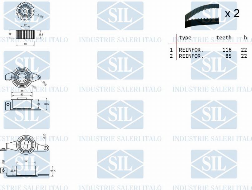 Saleri SIL TK1011 - Timing Belt Set www.autospares.lv