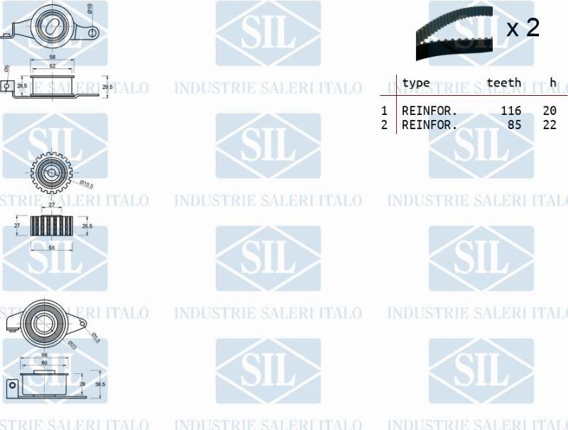 Saleri SIL TK1012 - Timing Belt Set www.autospares.lv