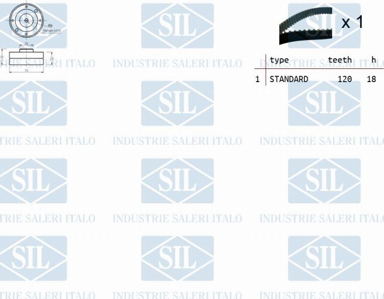 Saleri SIL TK1165 - Комплект зубчатого ремня ГРМ www.autospares.lv